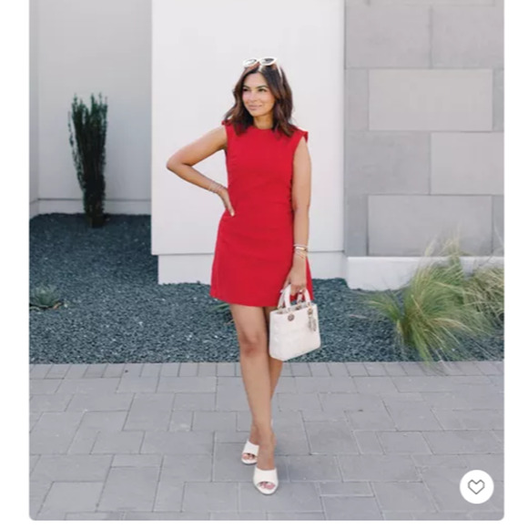Abercrombie & Fitch Red Linen Blend Shell Mini Dress Nwot Size XLT Tall XL Shift - Picture 1 of 6